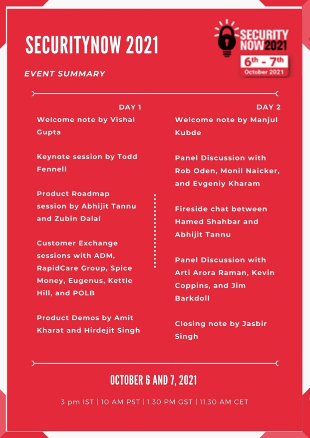 Securitynow 2021 Agenda